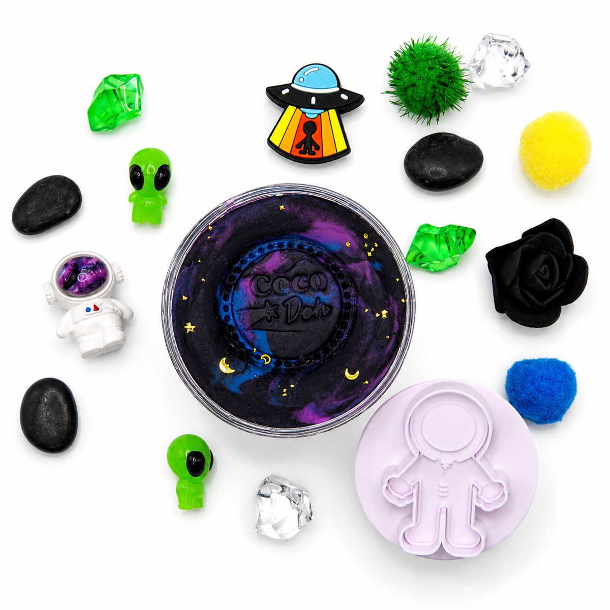 Space Alien Playdough Sensory Kit - Classic Jar