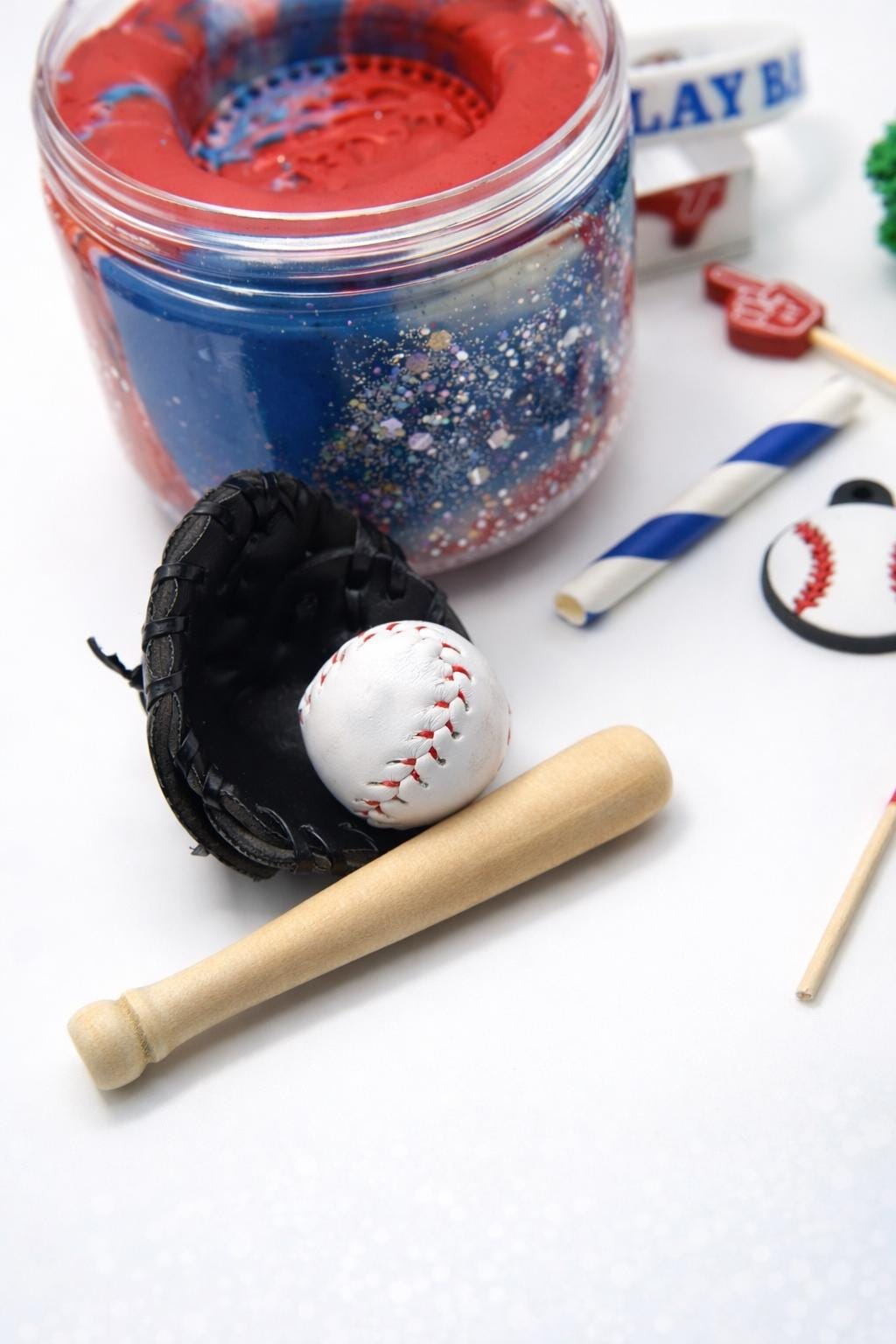 Baseball Playdough Sensory Kit - Classic Jar