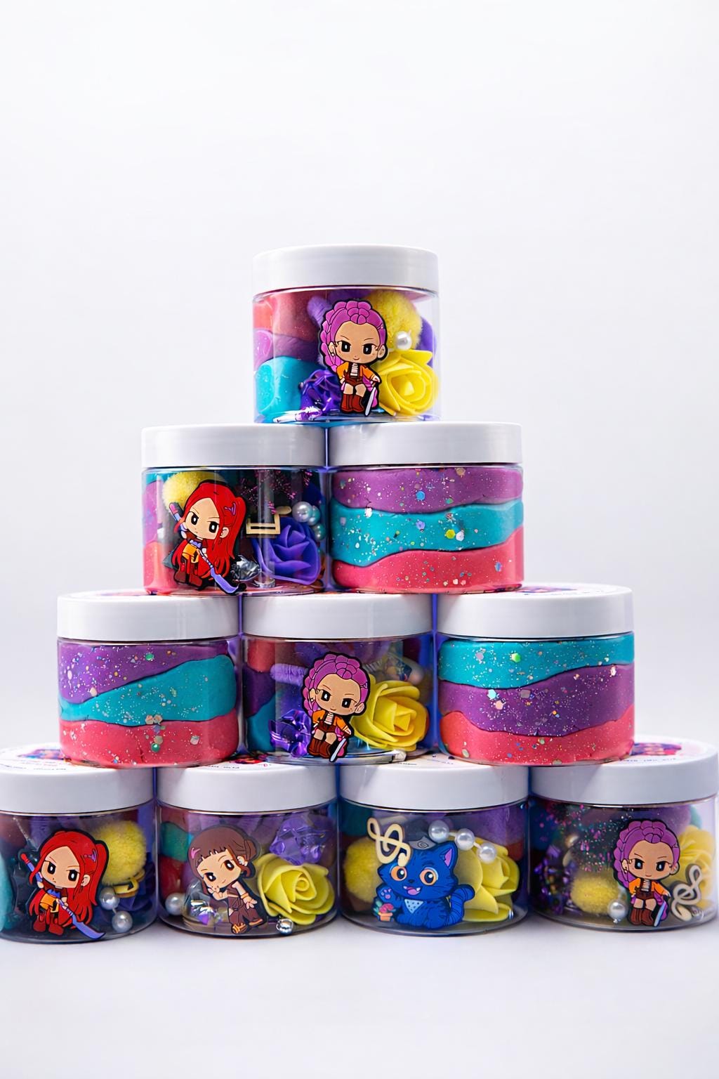 K-Pop Inspired Monster Hero Party Favor | Sensory Playdough Jars | Kpop Birthday, Customizable