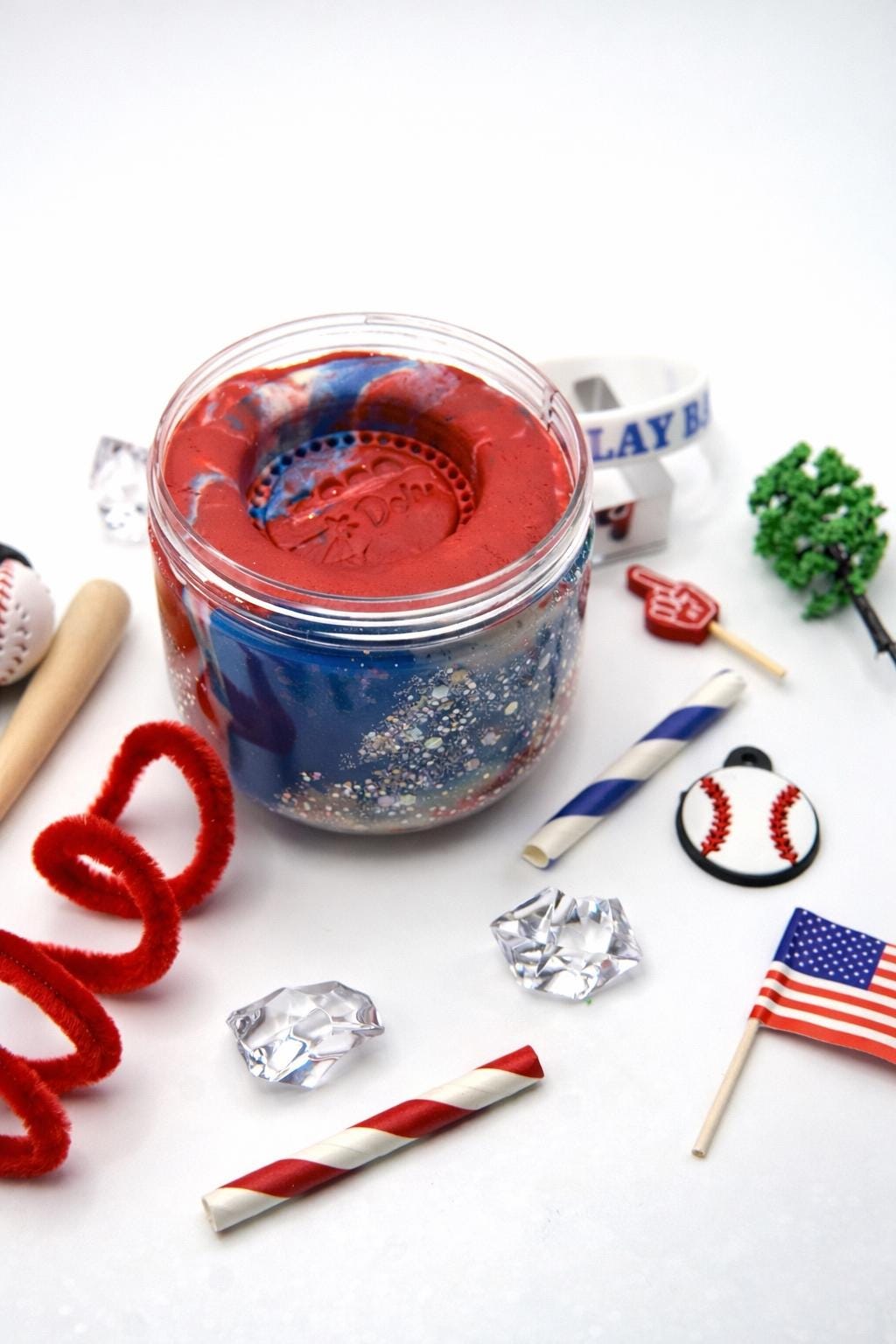 Baseball Playdough Sensory Kit - Classic Jar