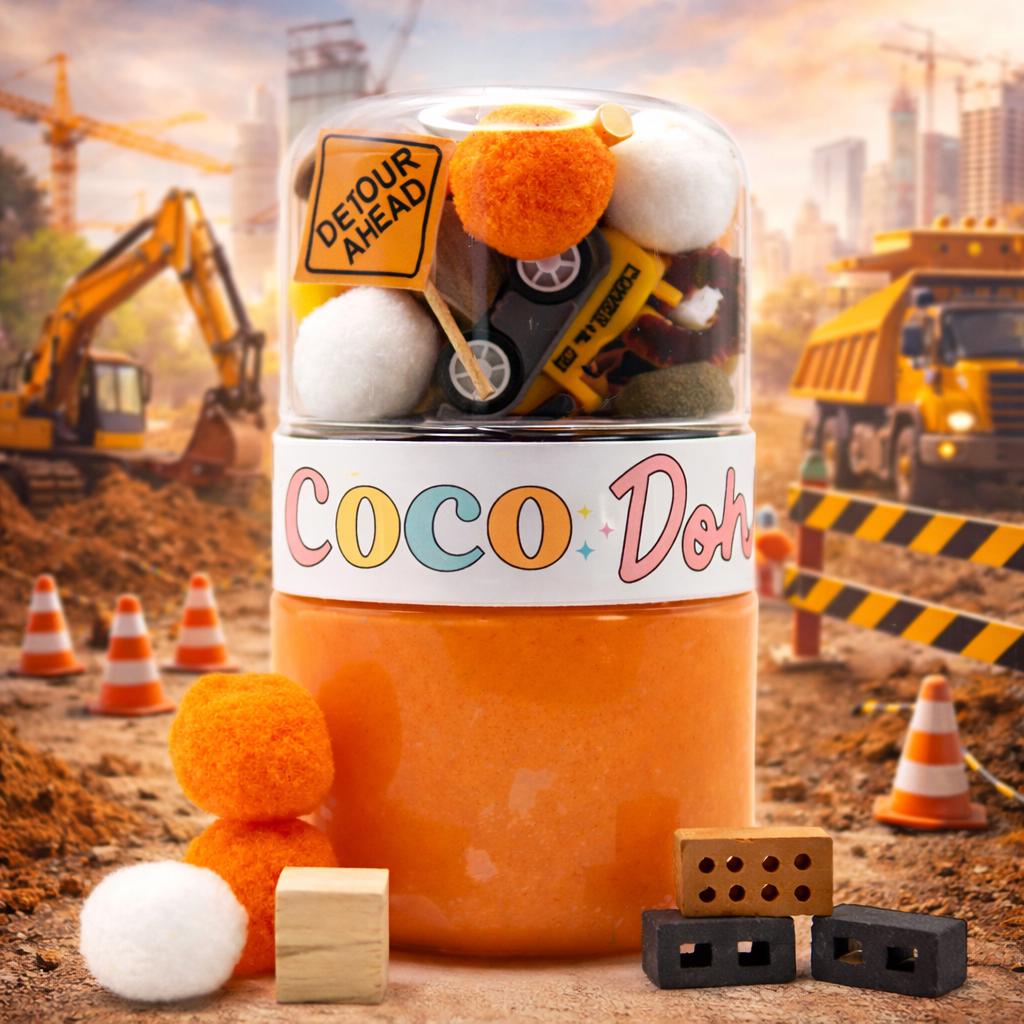 Construction Playdough Sensory Kit - Classic Jar