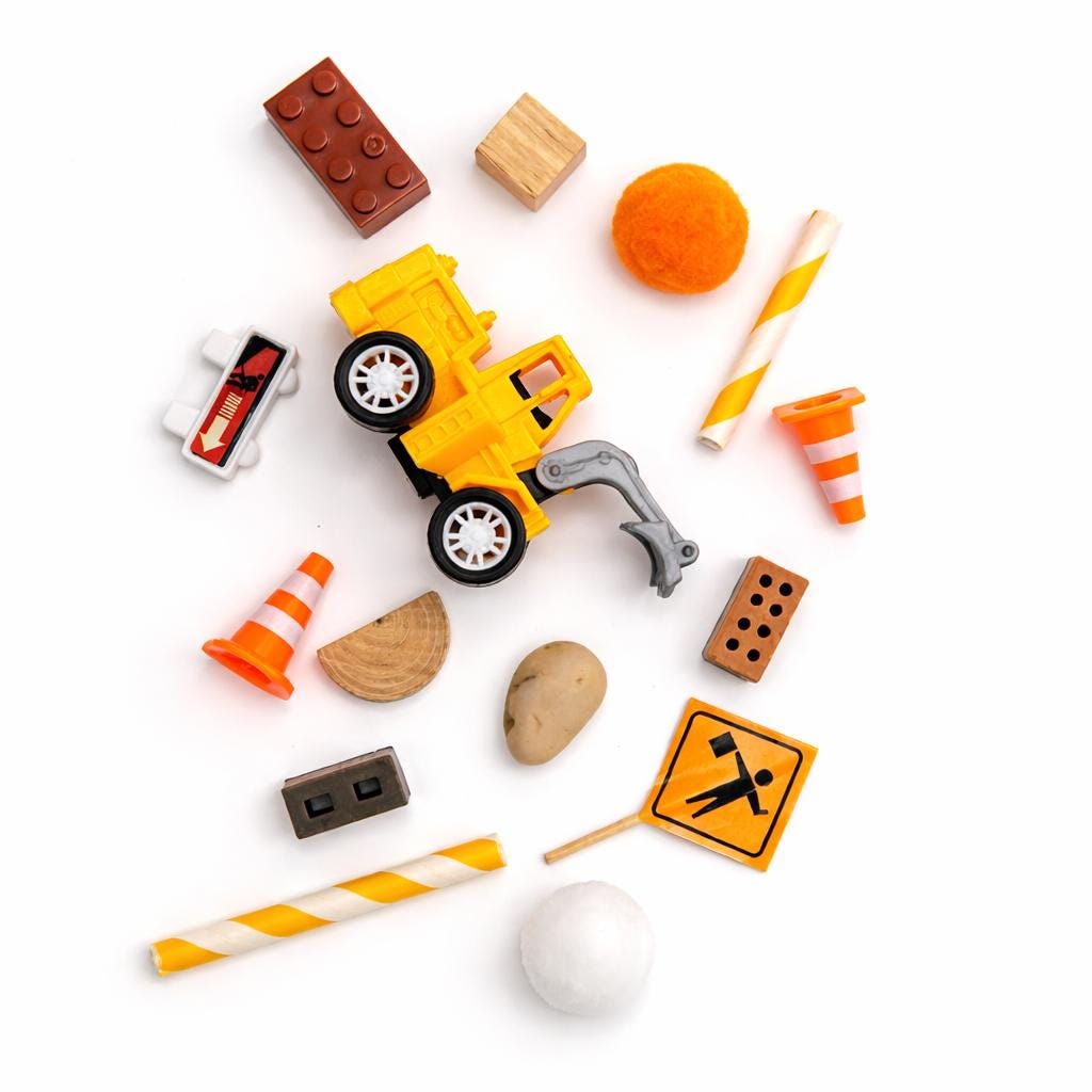 Construction Playdough Sensory Kit - Classic Jar
