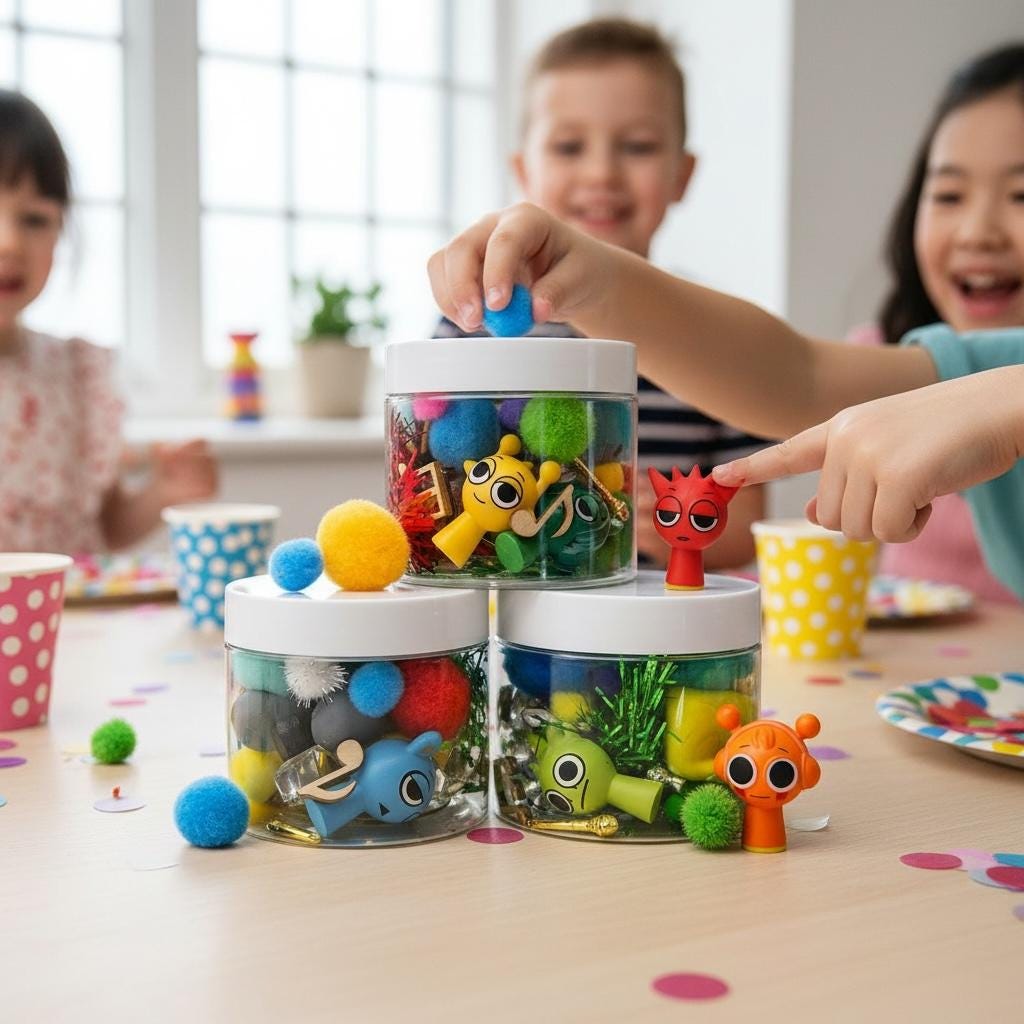 Sprunki Sensory Playdough Party Favors | 4 oz Playdough Jar | Sprunki Theme | Birthday Favor | Sensory Toy for Kids, Incredibox Party