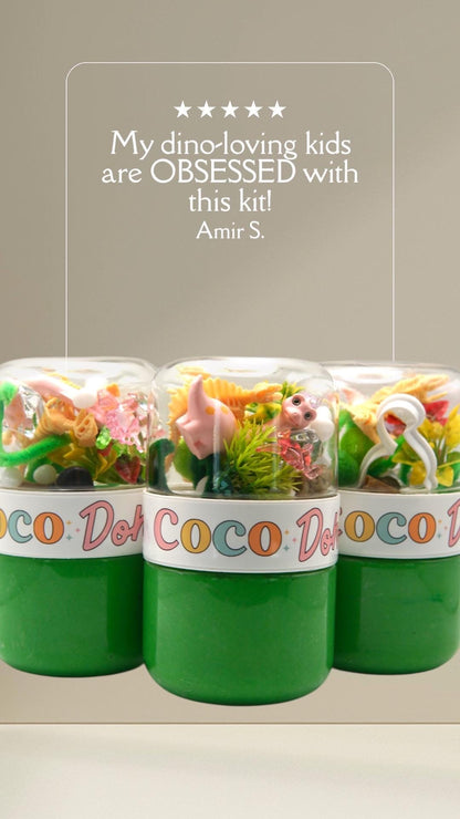 Dinosaur Playdough Sensory Kit - Classic Jar