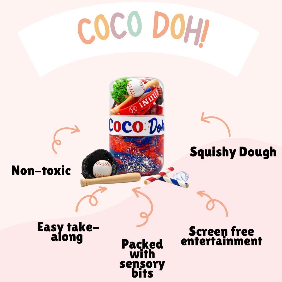 Baseball Playdough Sensory Kit - Classic Jar