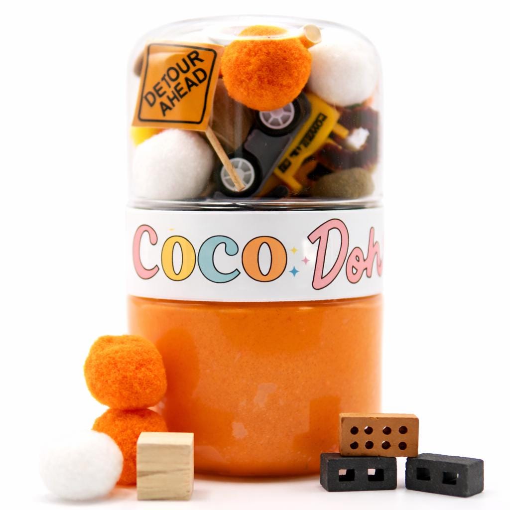 Construction Playdough Sensory Kit - Classic Jar