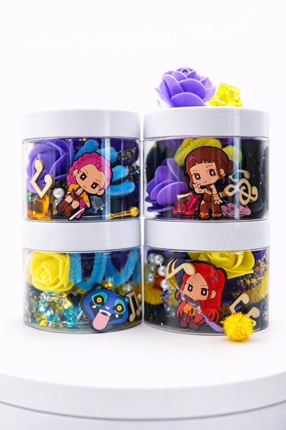 K-Pop Inspired Monster Hero Party Favor | Sensory Playdough Jars | Kpop Birthday, Customizable