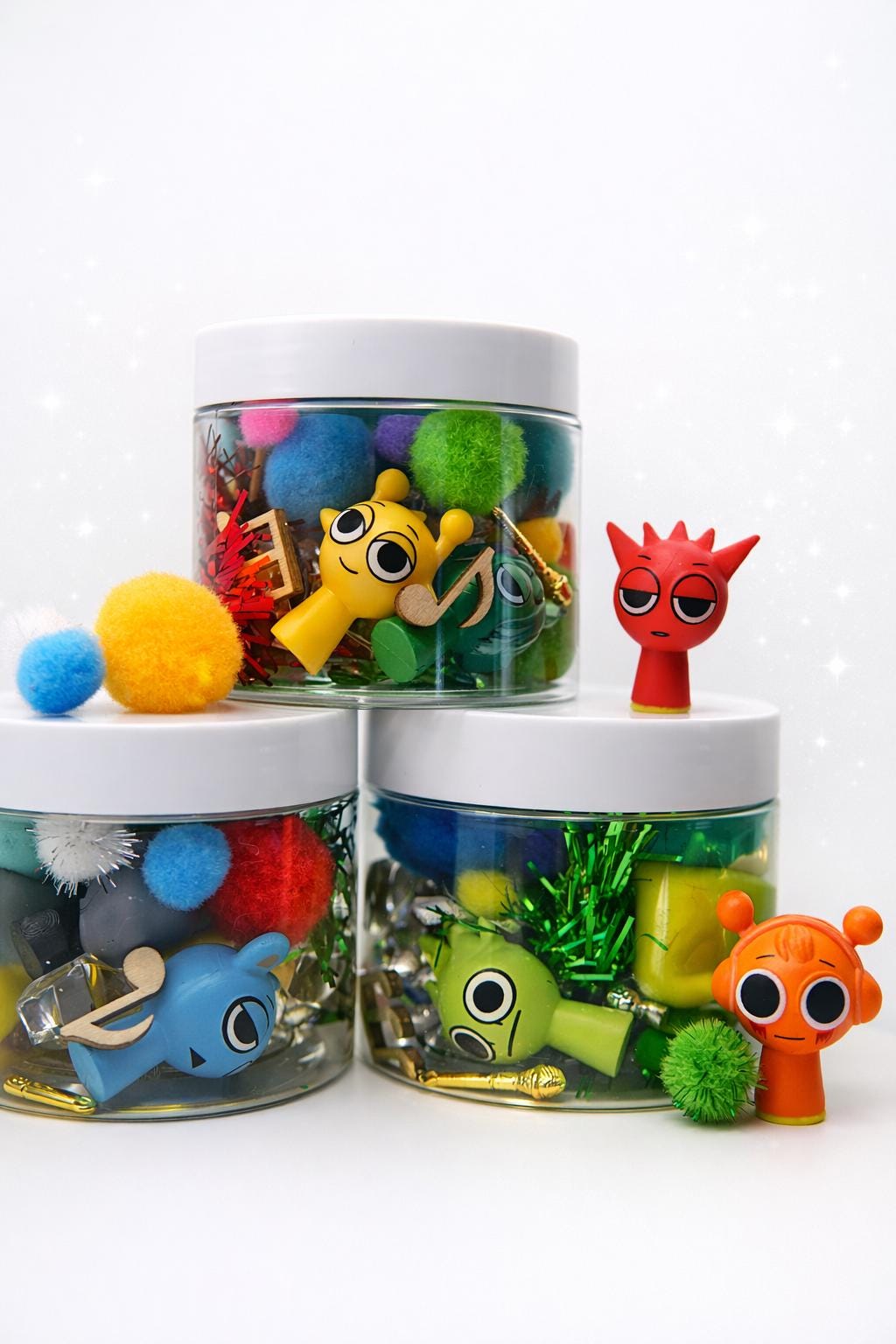 Sprunki Sensory Playdough Party Favors | 4 oz Playdough Jar | Sprunki Theme | Birthday Favor | Sensory Toy for Kids, Incredibox Party