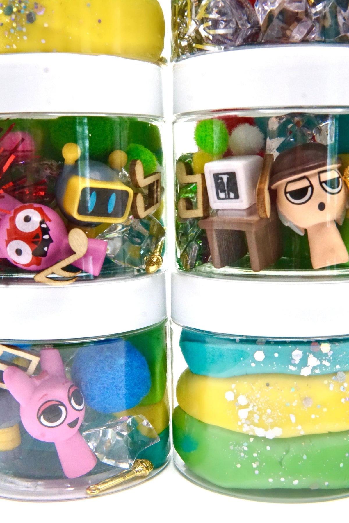 Sprunki Sensory Playdough Party Favors | 4 oz Playdough Jar | Sprunki Theme | Birthday Favor | Sensory Toy for Kids, Incredibox Party